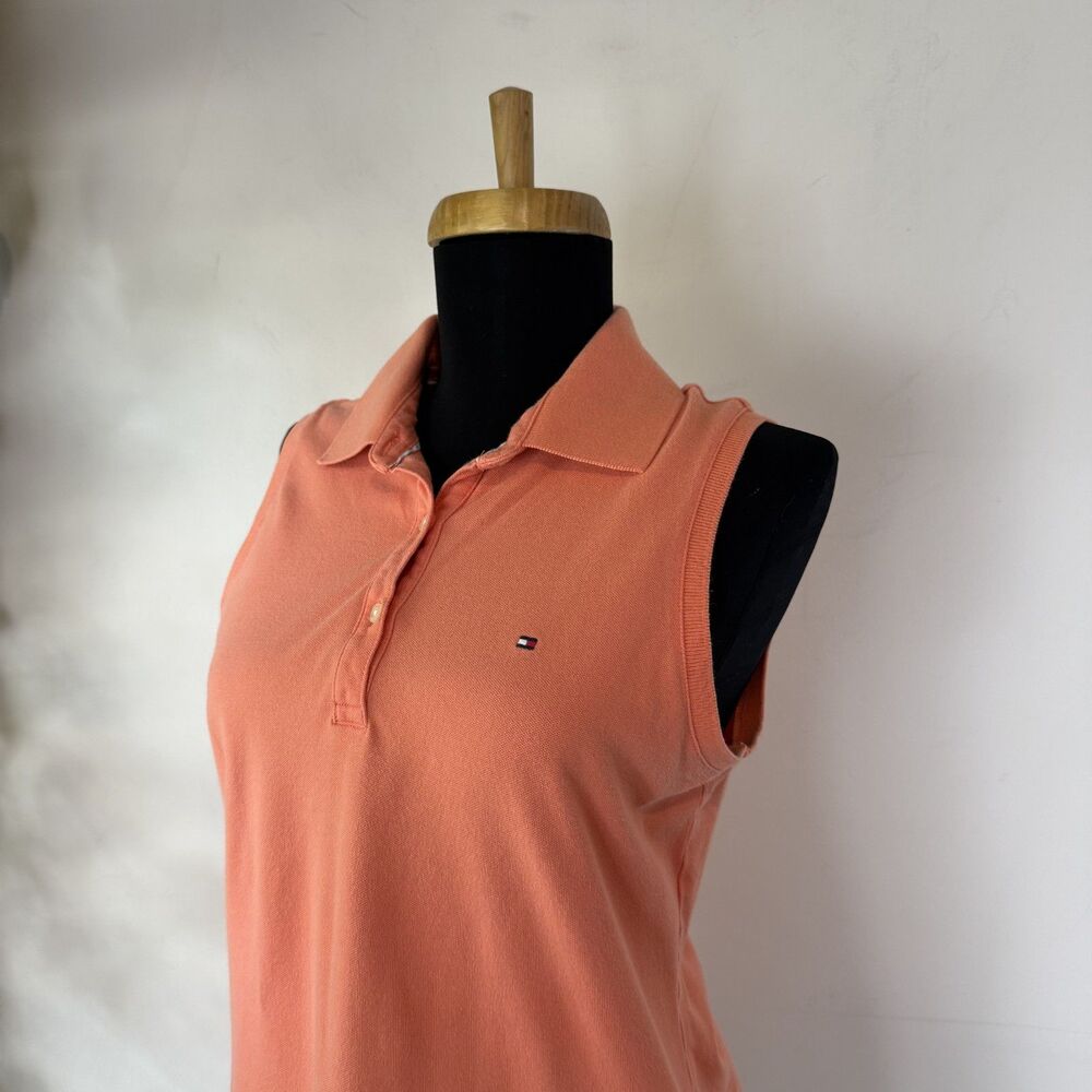 Vintage Y2K Tommy Hilfiger Sleeveless Polo Shirt | Coral Medium Hong Kong